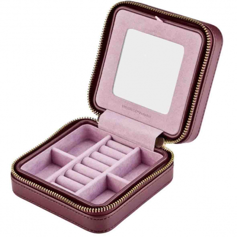 Bo�te � Bijoux de Voyage Wolf 1834 - Wolf X Liberty Small Travel Jewellery Zip Case - Bordeau