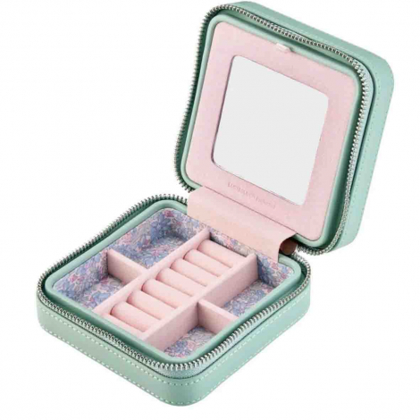 Bo�te � Bijoux de Voyage Wolf 1834 - Wolf X Liberty Small Travel Jewellery Zip Case - Vert Pastel