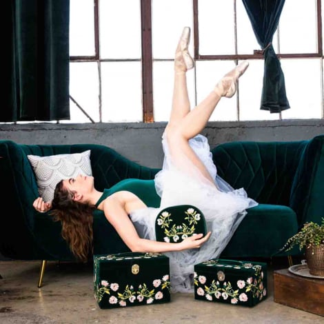 Bote  Bijoux de Voyage Wolf 1834 - Zoe Large Jewelry Box - Forest Green
