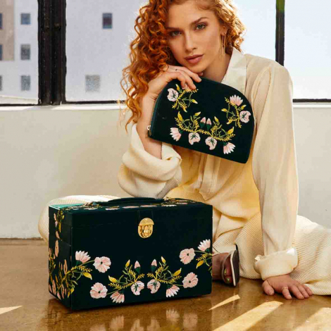 Bote  Bijoux de Voyage Wolf 1834 - Zoe Large Jewelry Box - Forest Green
