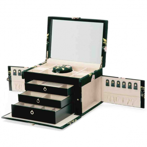 Bote  Bijoux de Voyage Wolf 1834 - Zoe Large Jewelry Box - Forest Green