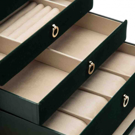 Bote  Bijoux de Voyage Wolf 1834 - Zoe Large Jewelry Box - Forest Green