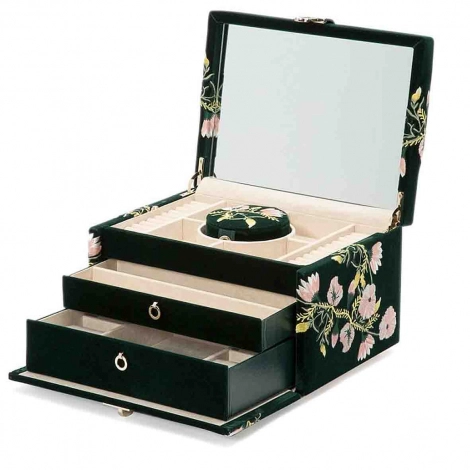 Bote  Bijoux de Voyage Wolf 1834 - Zoe Medium Jewelry Box - Forest Green