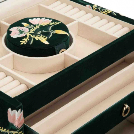 Bote  Bijoux de Voyage Wolf 1834 - Zoe Medium Jewelry Box - Forest Green