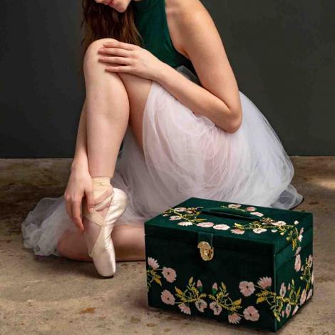 Bote  Bijoux de Voyage Wolf 1834 - Zoe Medium Jewelry Box - Forest Green
