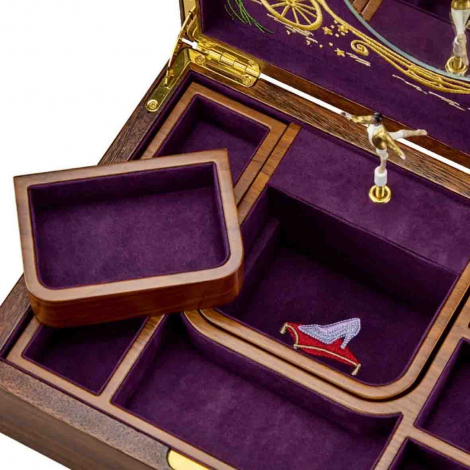 Boîte à Bijoux Musical Wolf 1834 - Ballet Musical Jewellery Box - Cendrillon Walnut Wood