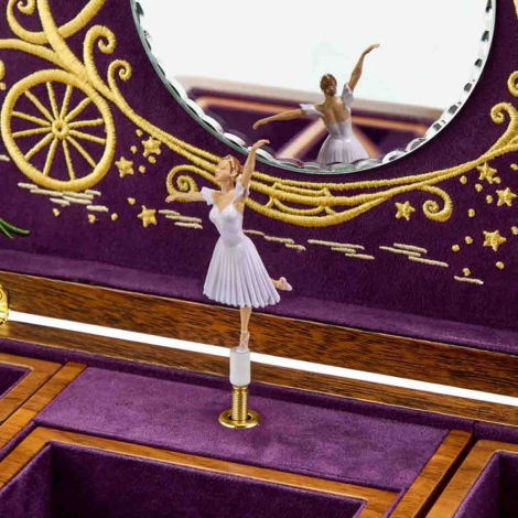 Boîte à Bijoux Musical Wolf 1834 - Ballet Musical Jewellery Box - Cendrillon Walnut Wood