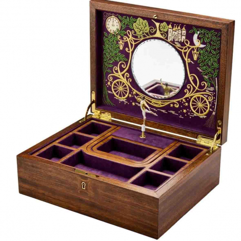 Boîte à Bijoux Musical Wolf 1834 - Ballet Musical Jewellery Box - Cendrillon Walnut Wood