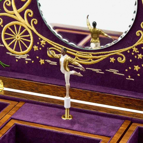 Boîte à Bijoux Musical Wolf 1834 - Ballet Musical Jewellery Box - Cendrillon Walnut Wood