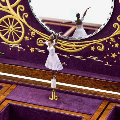 Boîte à Bijoux Musical Wolf 1834 - Ballet Musical Jewellery Box - Cendrillon Walnut Wood