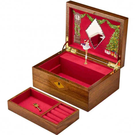 Bo�te � Bijoux Musical Wolf 1834 - Ballet Musical Jewellery Box - Nutcracker Walnut Wood