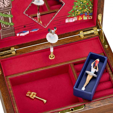 Bo�te � Bijoux Musical Wolf 1834 - Ballet Musical Jewellery Box - Nutcracker Walnut Wood
