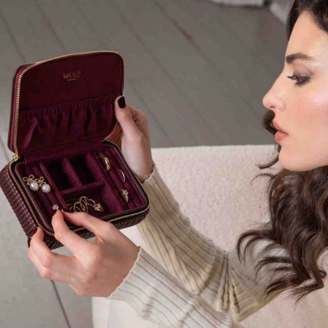 Bote  Bijoux Wolf 1834 - Bella Zip Case- Bordeaux