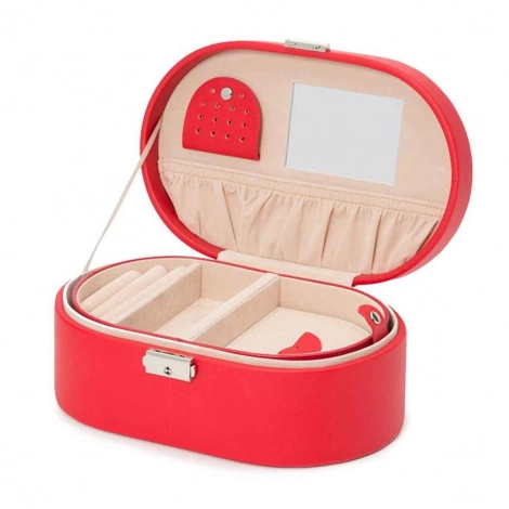 Bote  Bijoux Wolf 1834 - Heritage Oval Jewellery Box - Rouge