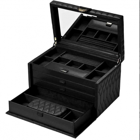 Bo�te � Bijoux Wolf 1834 - Lauren Large Jewellery Box - Noir