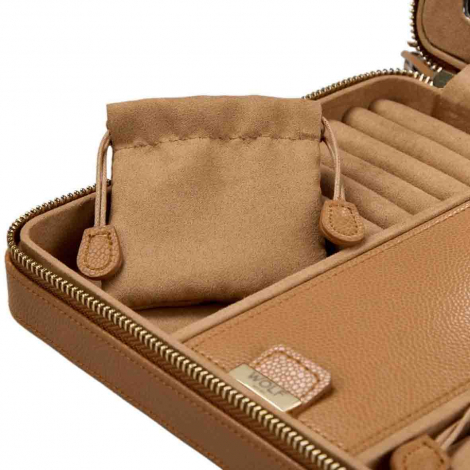 Bo�te � Bijoux Wolf 1834 - Lauren Large Zip Case - Caramel