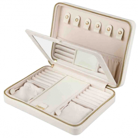 Bo�te � Bijoux Wolf 1834 - Lauren Large Zip Case - Ivoire