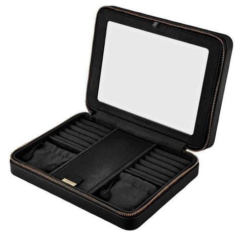 Bo�te � Bijoux Wolf 1834 - Lauren Large Zip Case - Noir