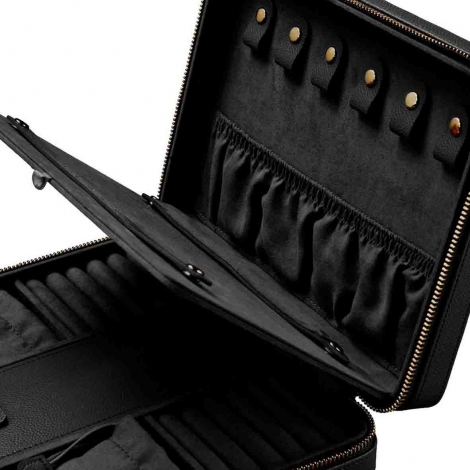 Bo�te � Bijoux Wolf 1834 - Lauren Large Zip Case - Noir