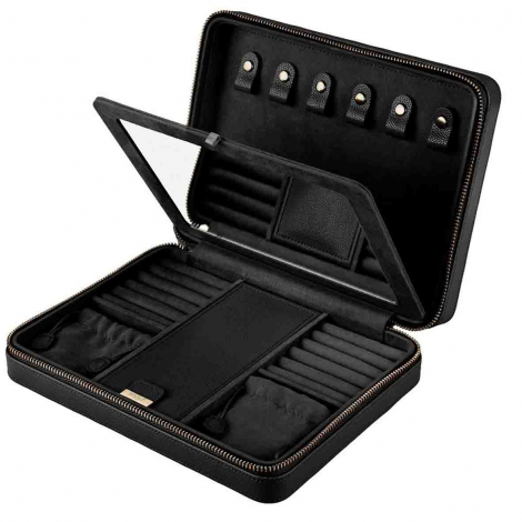 Bo�te � Bijoux Wolf 1834 - Lauren Large Zip Case - Noir