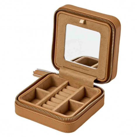 Boîte à Bijoux Wolf 1834 - Lauren Zip Travel Case - Caramel