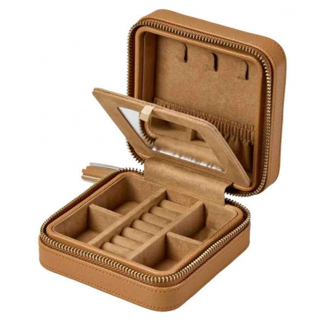 Boîte à Bijoux Wolf 1834 - Lauren Zip Travel Case - Caramel