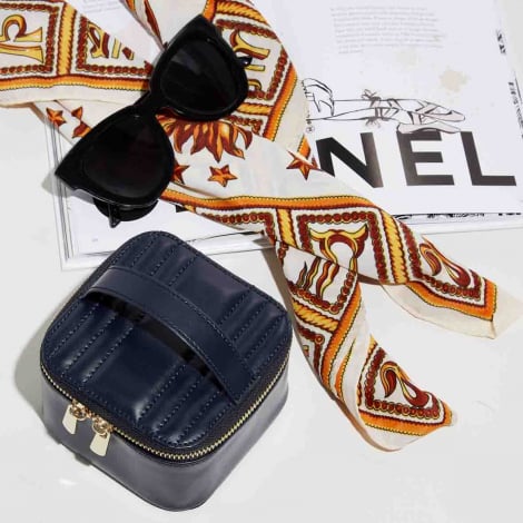 Bote  Bijoux Wolf 1834 - Maria Zip Jewelry Cube - Bleu Navy