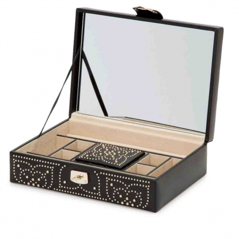 Bote  Bijoux Wolf 1834 - Marrakesh Flat Jewelry Box- Noir
