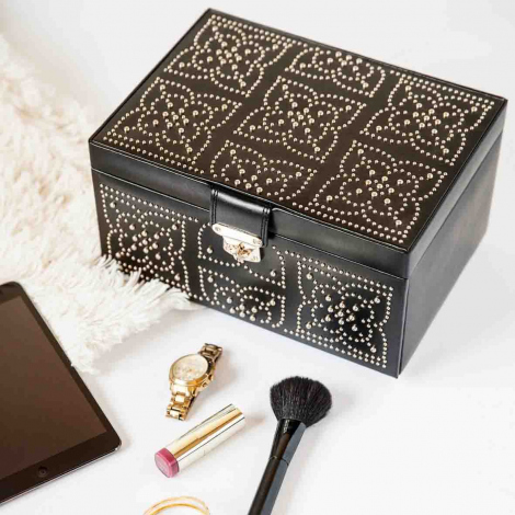 Bote  Bijoux Wolf 1834 - Marrakesh Medium Jewelry Box- Noir