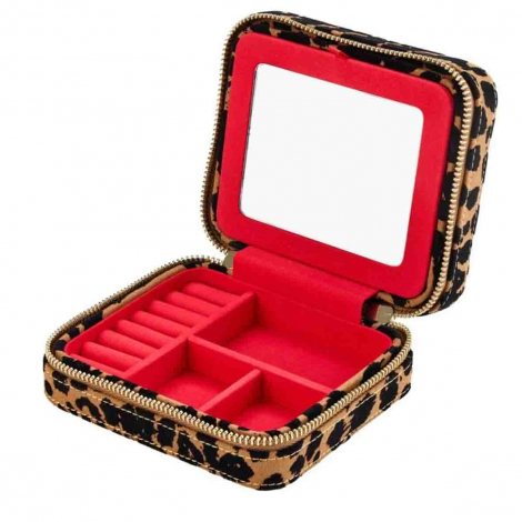 Bo�te � Bijoux Wolf 1834 - Savanna Leopard Print Jewelry Zip Case - 