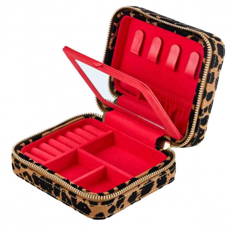 Bo�te � Bijoux Wolf 1834 - Savanna Leopard Print Jewelry Zip Case - 