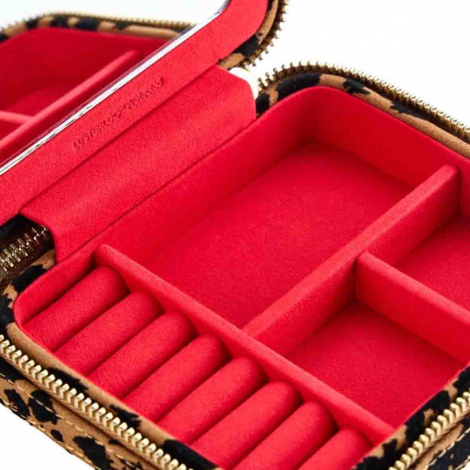 Bo�te � Bijoux Wolf 1834 - Savanna Leopard Print Jewelry Zip Case - 