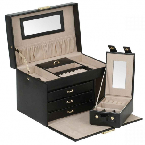 Bote  Bijoux Wolf 1834 - Small Jewellery Box - Noir