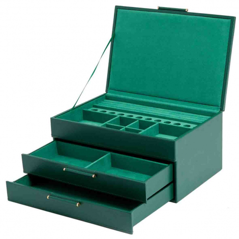 Bote  Bijoux Wolf 1834 - Sophia Jewellery Box/Drawers- Vert Fort