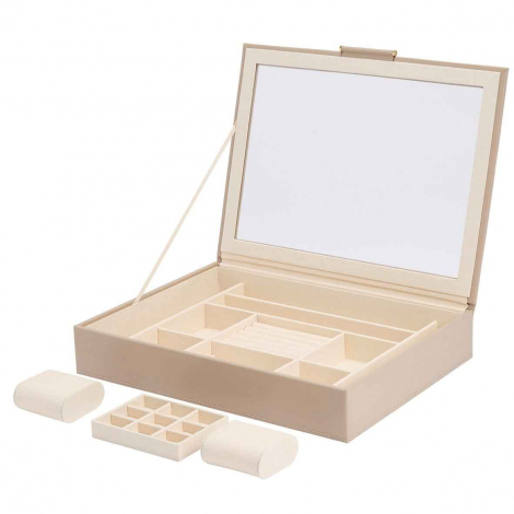 Bote  Bijoux Wolf 1834 - Sophia Jewelry Box w/ Window- Beige