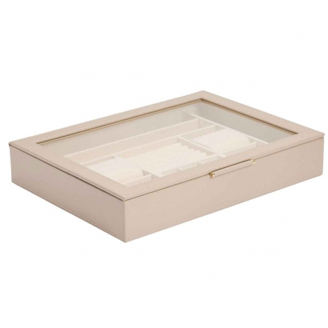 Bote  Bijoux Wolf 1834 - Sophia Jewelry Box w/ Window- Beige