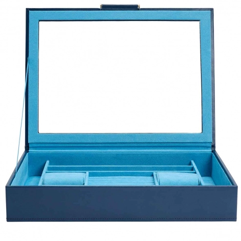 Bote  Bijoux Wolf 1834 - Sophia Jewelry Box w/ Window- Indigo