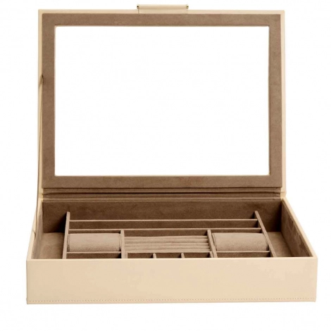 Bote  Bijoux Wolf 1834 - Sophia Jewelry Box w/ Window- Ivoire