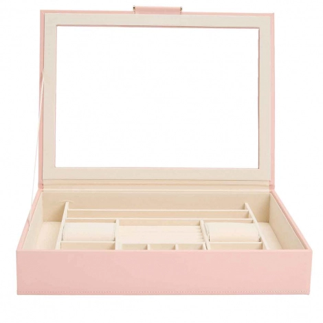 Bote  Bijoux Wolf 1834 - Sophia Jewelry Box w/ Window- Rose Quartz