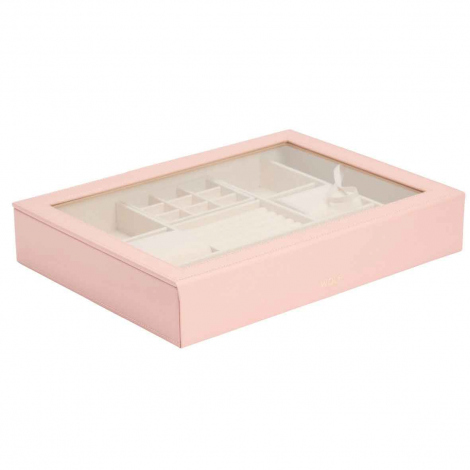 Bote  Bijoux Wolf 1834 - Sophia Jewelry Box w/ Window- Rose Quartz