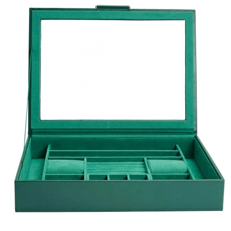 Bote  Bijoux Wolf 1834 - Sophia Jewelry Box w/ Window- Vert Fort