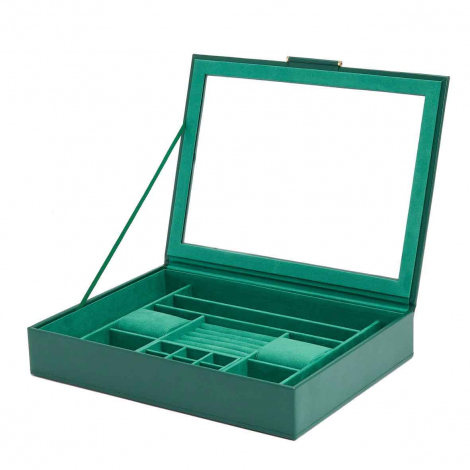 Bote  Bijoux Wolf 1834 - Sophia Jewelry Box w/ Window- Vert Fort