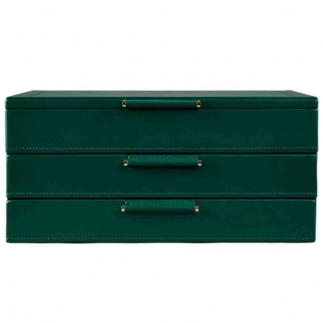 Boîte à Bijoux Wolf 1834 - WOLF x Fiona Howard Sophia Jewellery Box - Forest Green à combiner