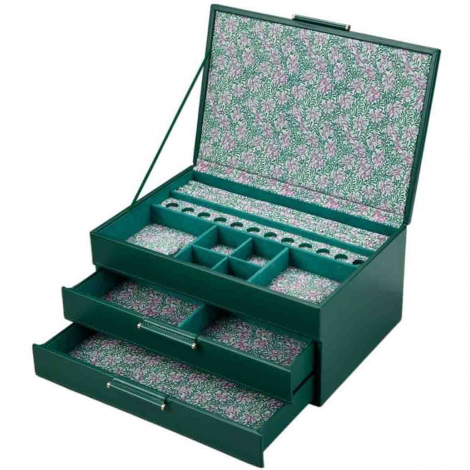 Bo�te � Bijoux Wolf 1834 - WOLF x Fiona Howard Sophia Jewellery Box - Forest Green