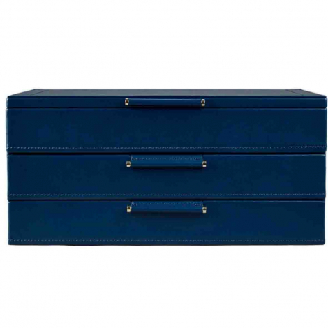 Boîte à Bijoux Wolf 1834 - WOLF x Fiona Howard Sophia Jewellery Box - Indigo à combiner