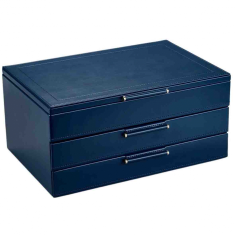Bo�te � Bijoux Wolf 1834 - WOLF x Fiona Howard Sophia Jewellery Box - Indigo