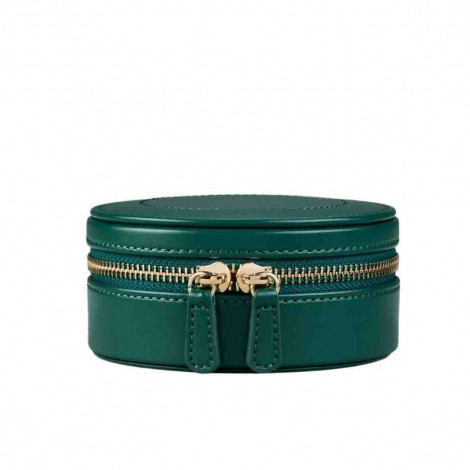 Boîte à Bijoux Wolf 1834 - WOLF x Fiona Howard Sophia Round Zip Case - Forest Green à combiner