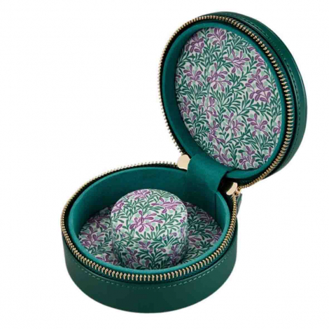 Bo�te � Bijoux Wolf 1834 - WOLF x Fiona Howard Sophia Round Zip Case - Forest Green