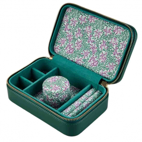 Bo�te � Bijoux Wolf 1834 - WOLF x Fiona Howard Sophia Travel Zip Case - Forest Green