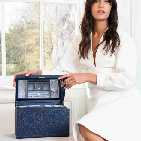 Bo�te � Bijoux Wolf 1834 - Wolf X Liberty large Jewelry Box - bleu